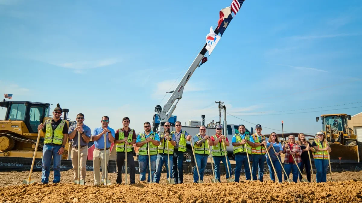 Groundbreaking ceremony event at the site of the Pecan Creek expansion project