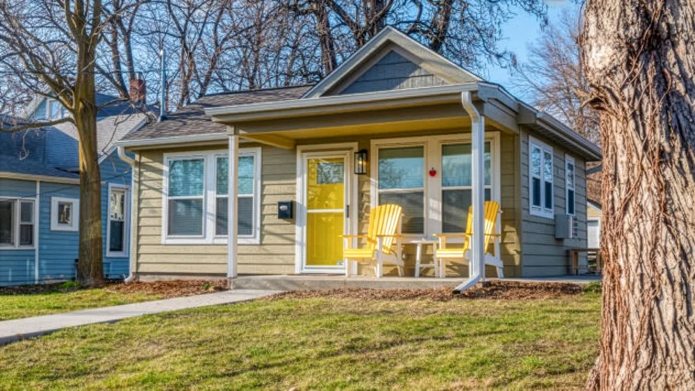 The community model allows residents to live independently while receiving supportive services.